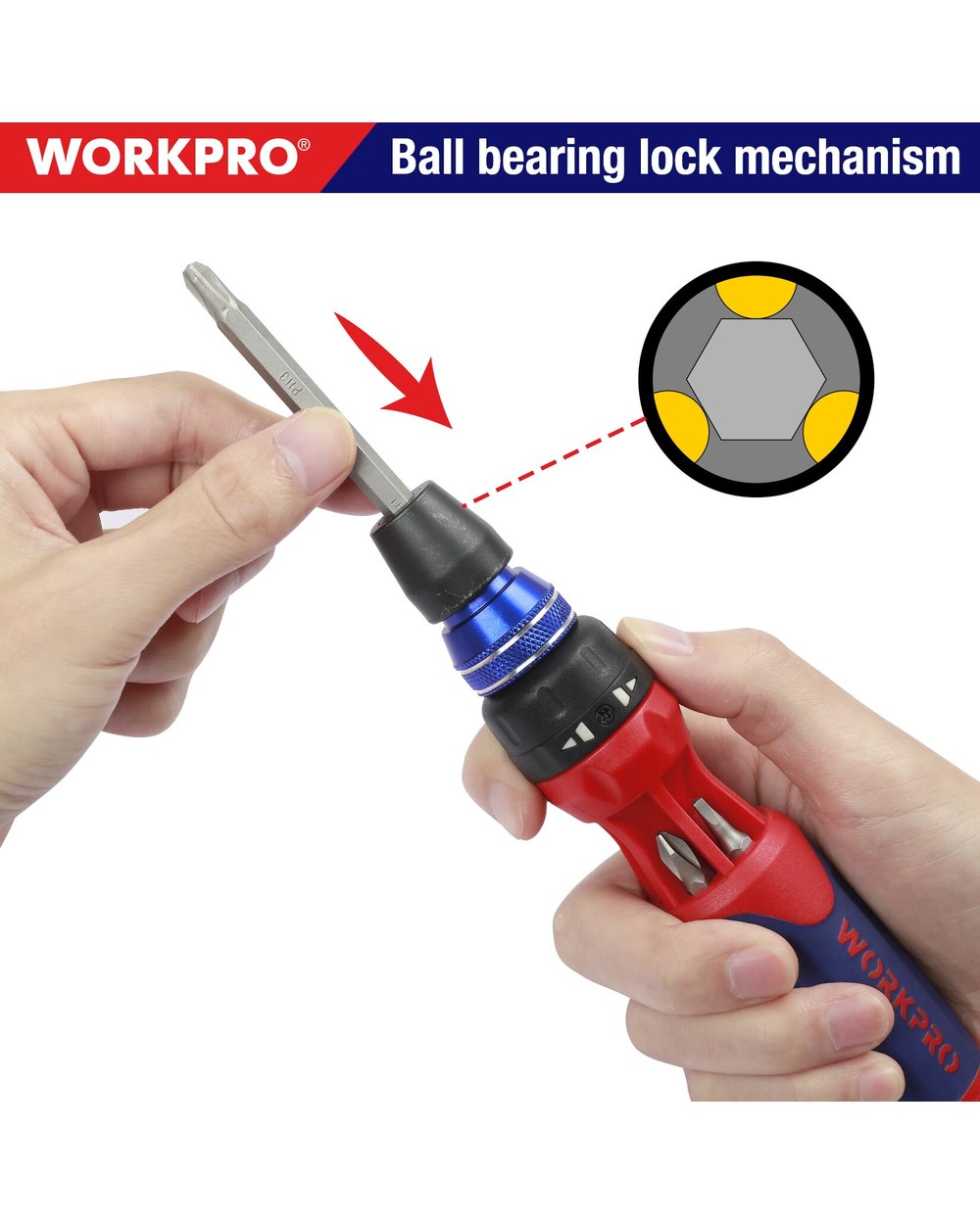 Workpro Ratcheting Screwdriver 12 In 1 Screwdriver Set Quick Load