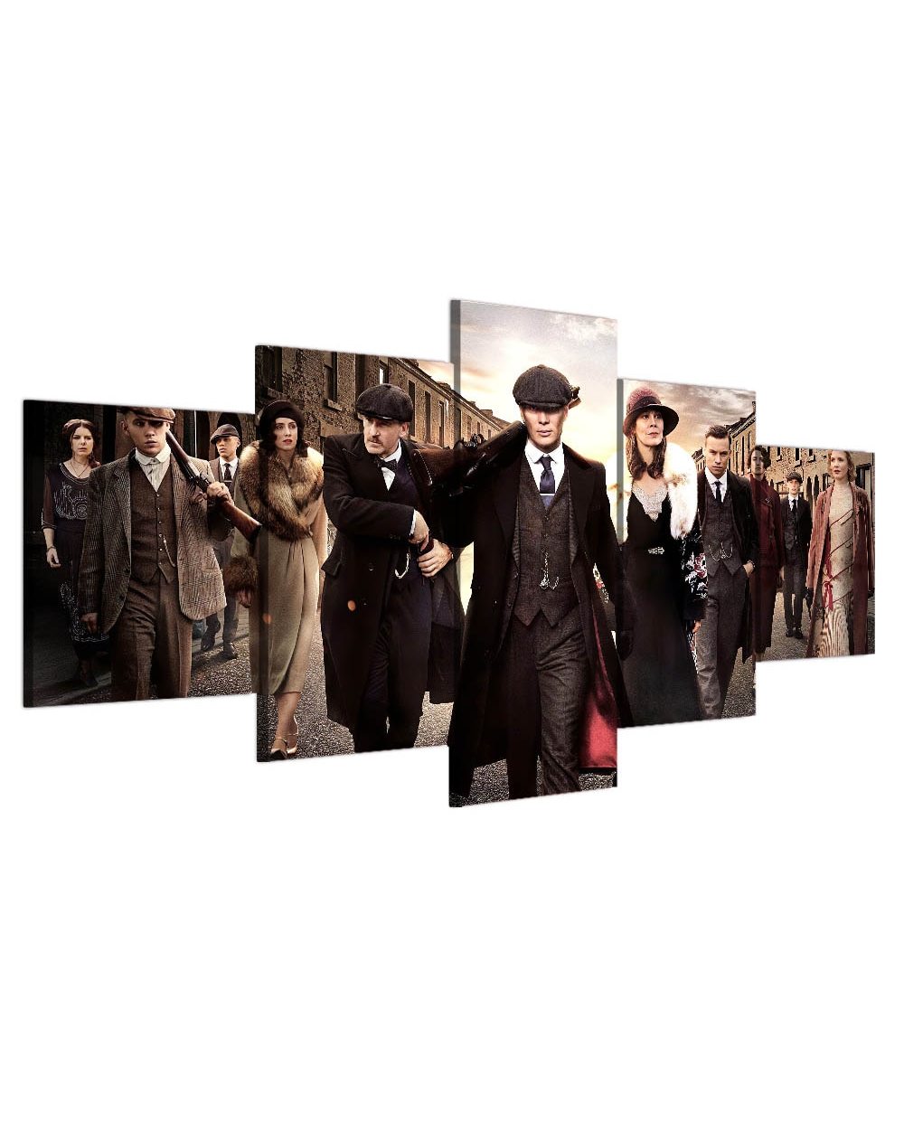 Gangster Character Line Up Picture Print Movie 5 Panel Canvas Art Wall Decor front-1