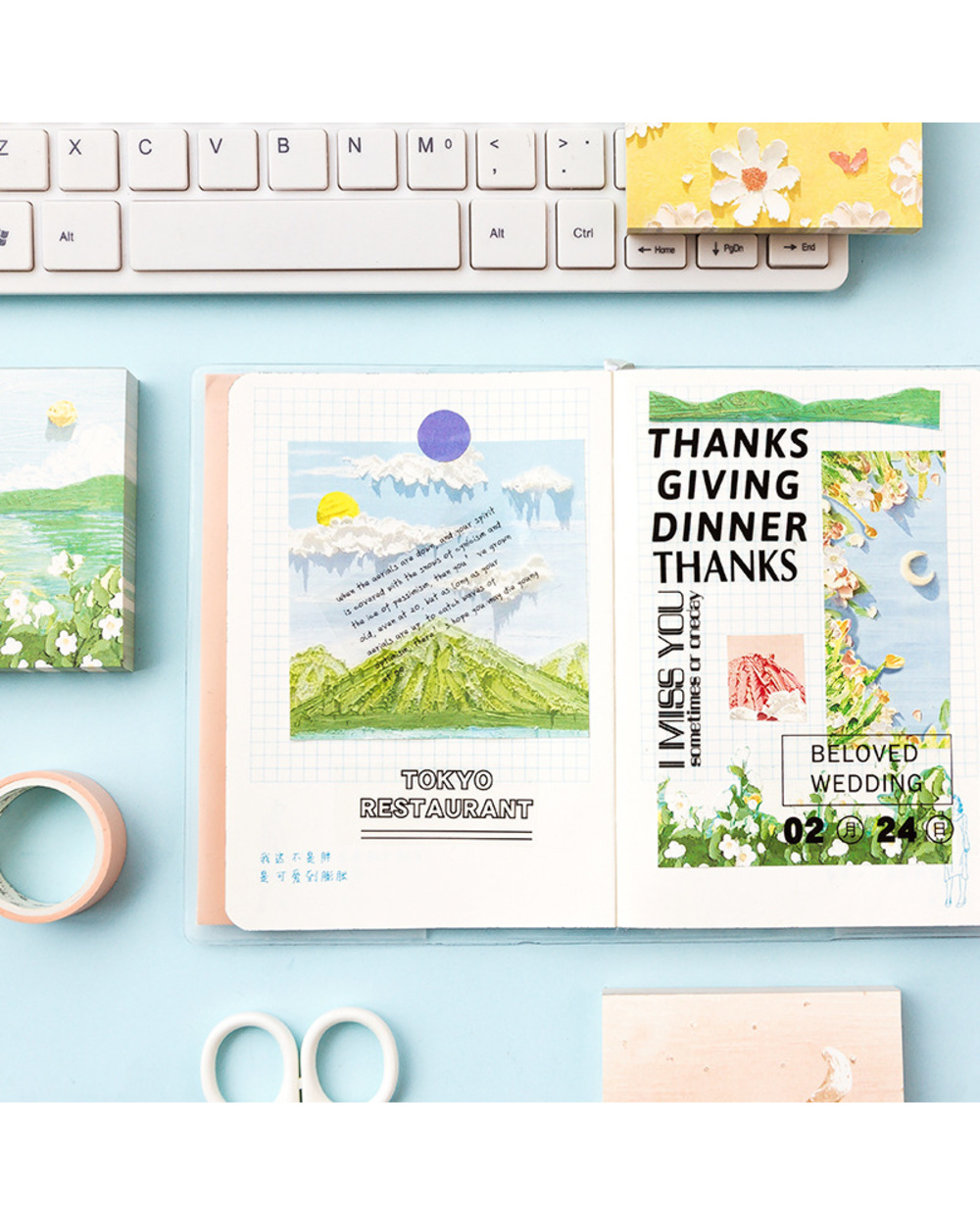 100 Sheets/Lot Oil Painting Sticky Note Self-Stick Note Office Memo Note School Office Supplies Stationery Back To Scho front-4