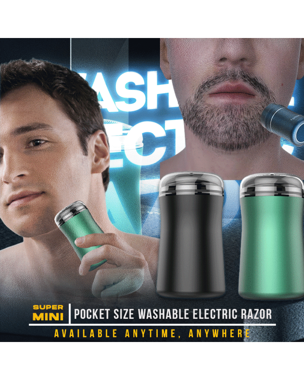 Mini Electric Shaver Pocket Size Waterproof front-0