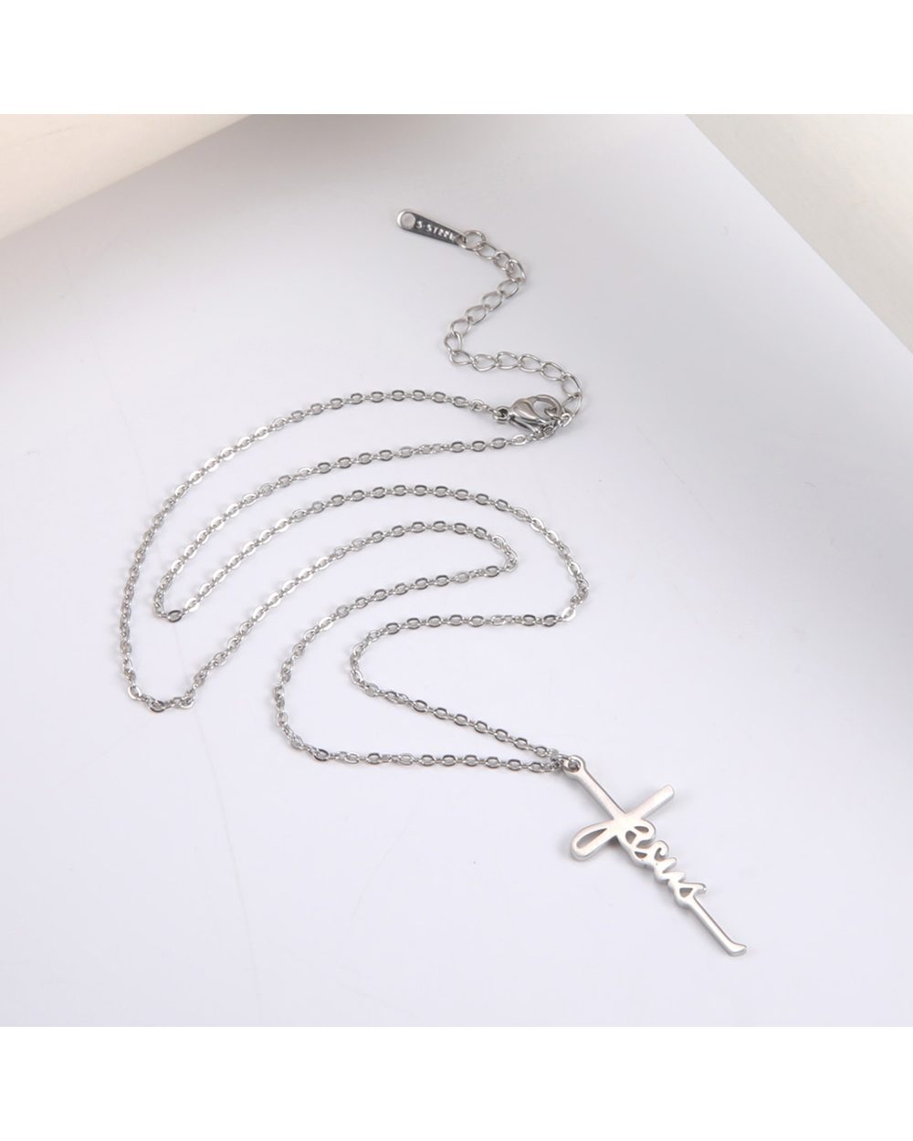 Christian Cross Pendant Necklaces for Women Stainless Steel Jesus Choker Necklace Religious Charm Jewelry Christmas Gift front-3