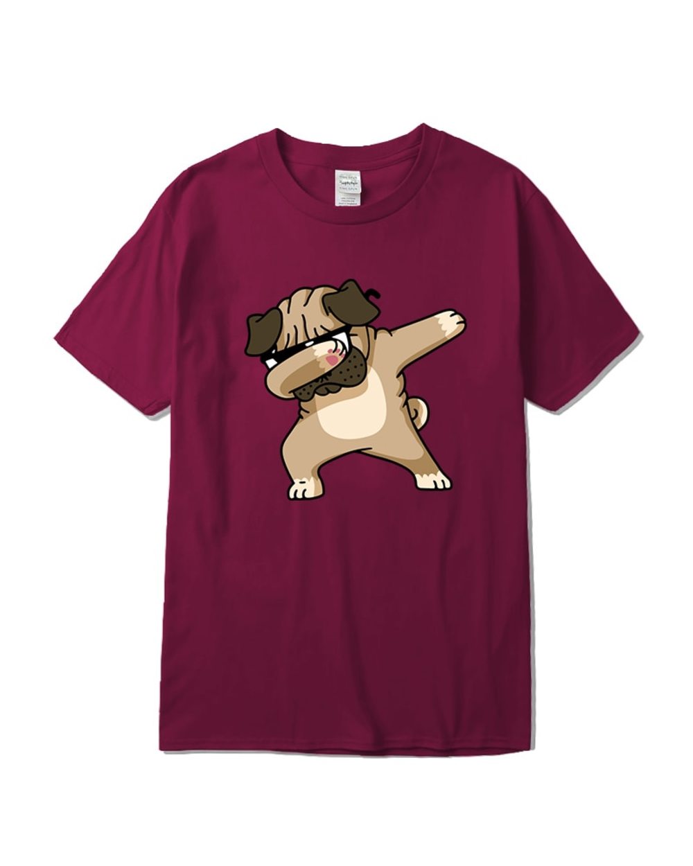T-shirt Top Quality 100% cotton Pug printing casual loose o-neck tshirt men tshirt cool t-shirt male tee shirts top front-2