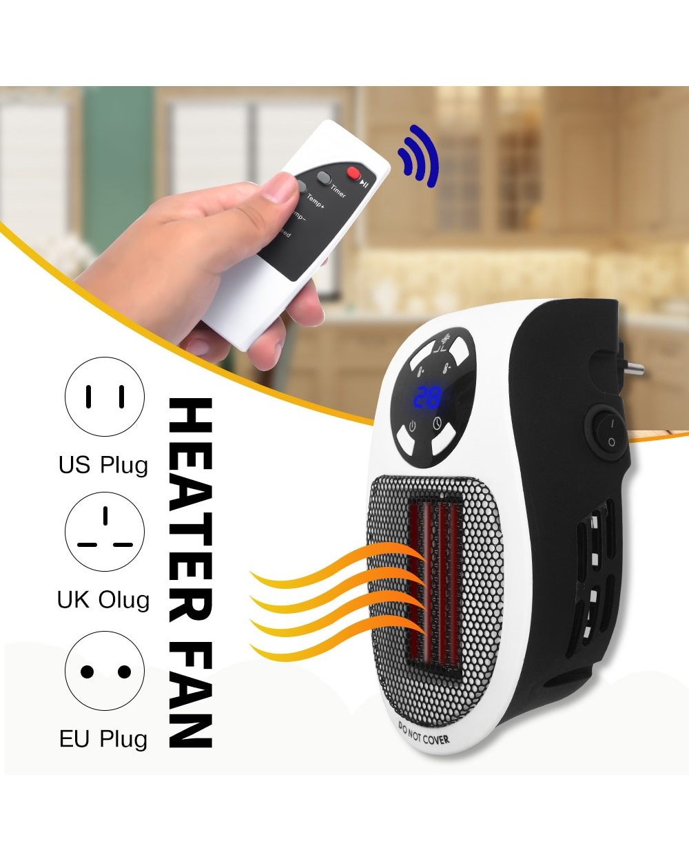 220V 500W Portable Electric Mini Fan Heater Desktop Household Wall Handy Heating Stove Radiator Warmer Machine For Wint front-0