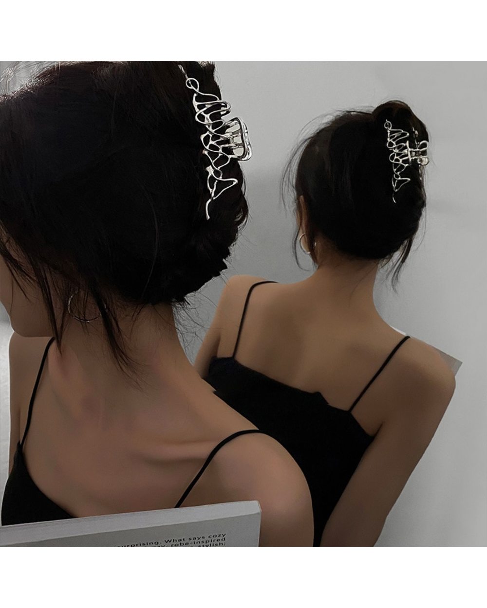 Personality Geometric Design Liquid Shape Claw-Style Hairpin Female Special-Shaped Disc Hair Strong Non-Slip Big Graspi front-2