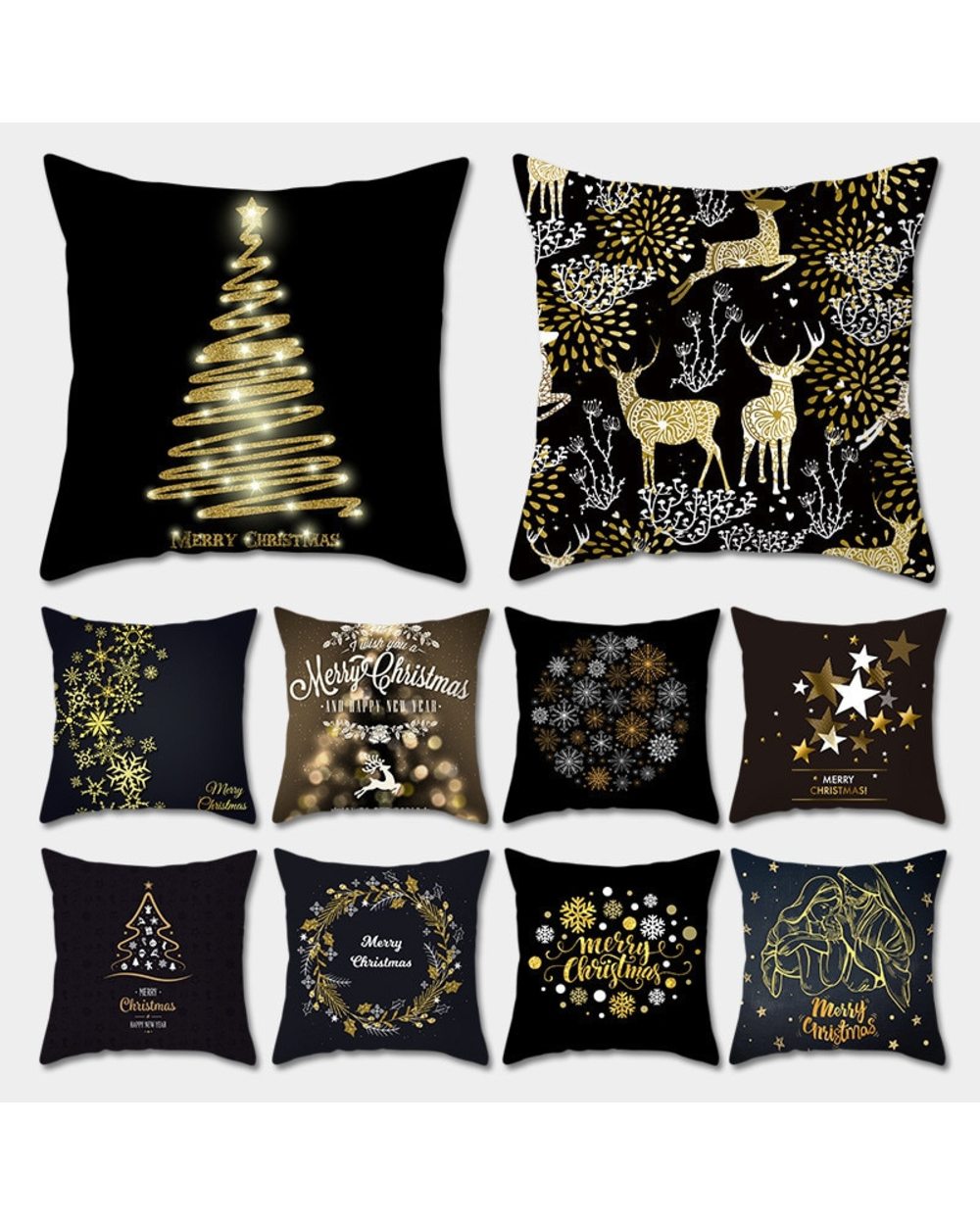 45x45cm Merry Christmas Cushion Cover Pillowcase 2022 Christmas Decor for Home Ornaments Xmas Noel New Year 2022 Gift front-0