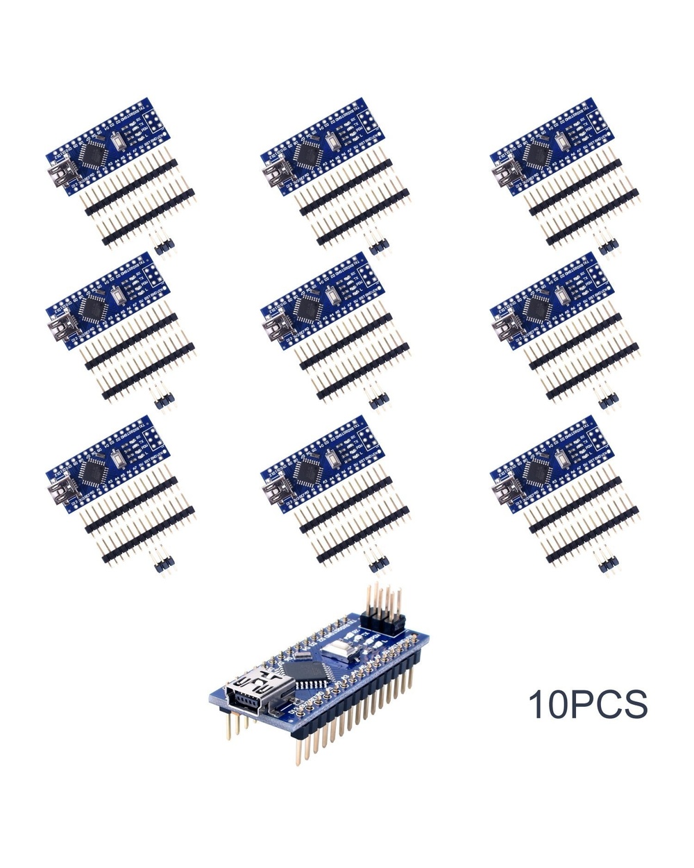 10Pcs/Lot Mini Nano V3.0 Atmega328p Module Boards 5V 16M Micro Controller Board Modules For Arduino front-1