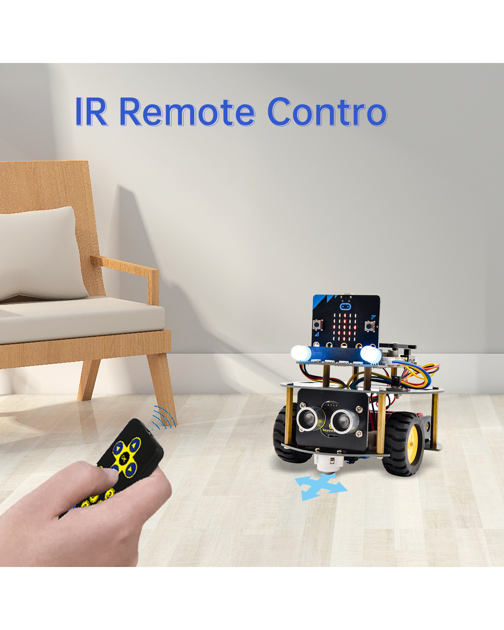 Keyestudio Micro:Bit V2 Robot Car Mini Smart Turtle Robot Kit For Microbit Robot Car Python Programming Stem Electronic front-2