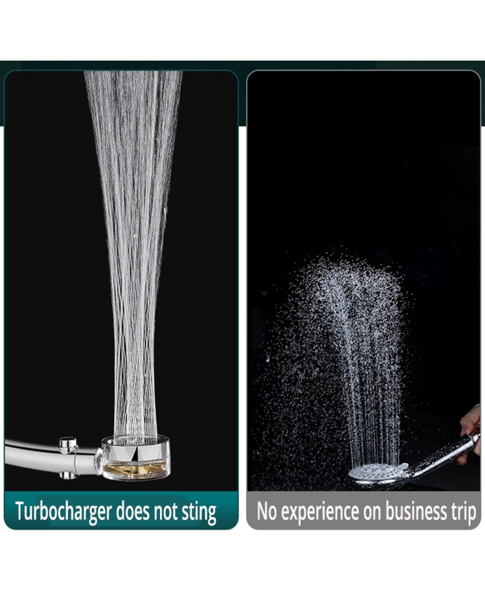 Rainfall Turbo Fan Shower Head 360 Rotating High Pressure Water Saving Handheld front-2