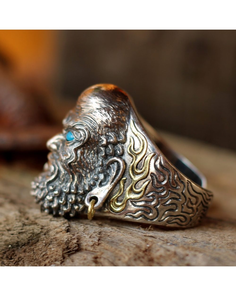 National Tide Bodhidharma Ancestor Ring Men front-4
