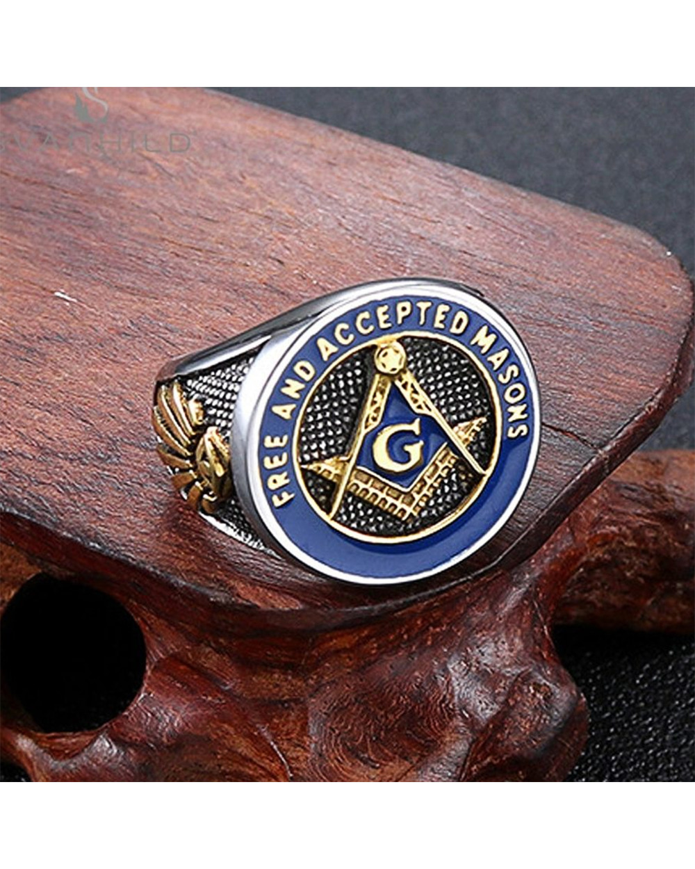 Stainless Steel Masonic Ring front-0