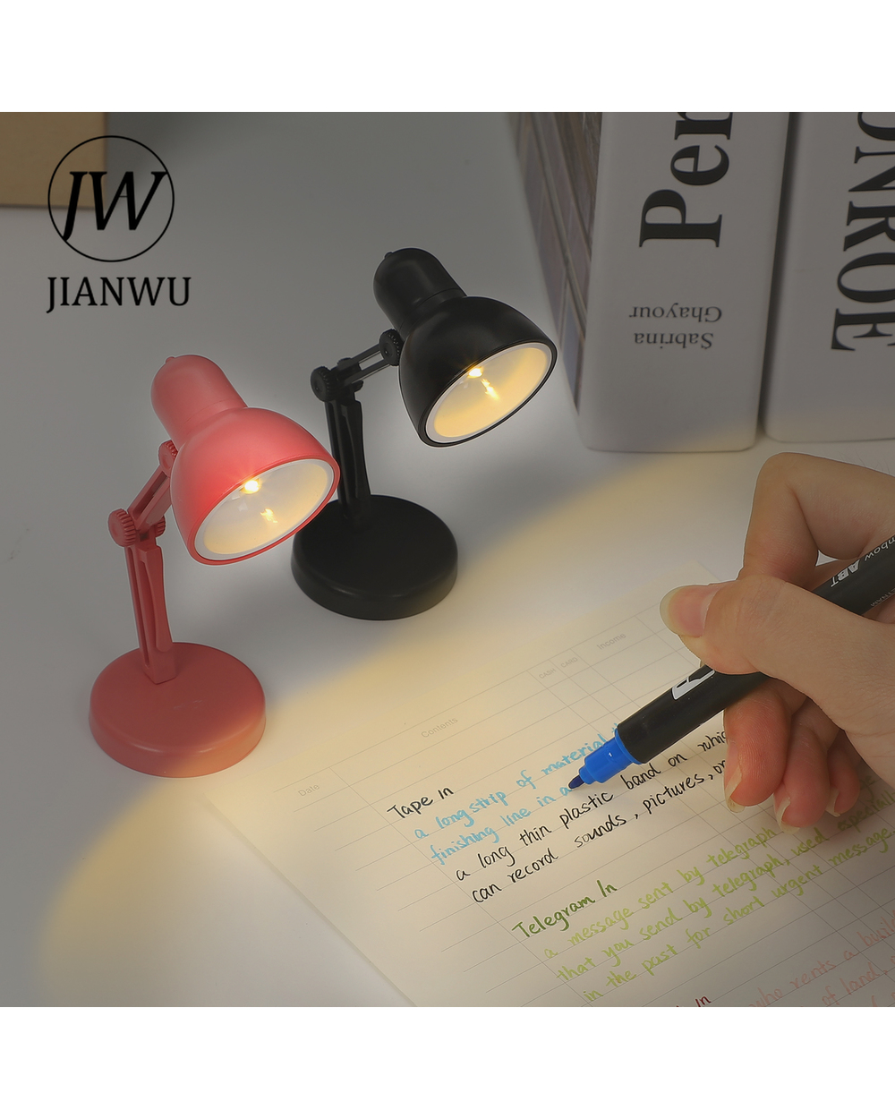 Jianwu Cute Mini Led Table Lamp Removable Portable Reading Auxiliary Desk Lamp Bookmark Tools Kawaii Stationery School front-0
