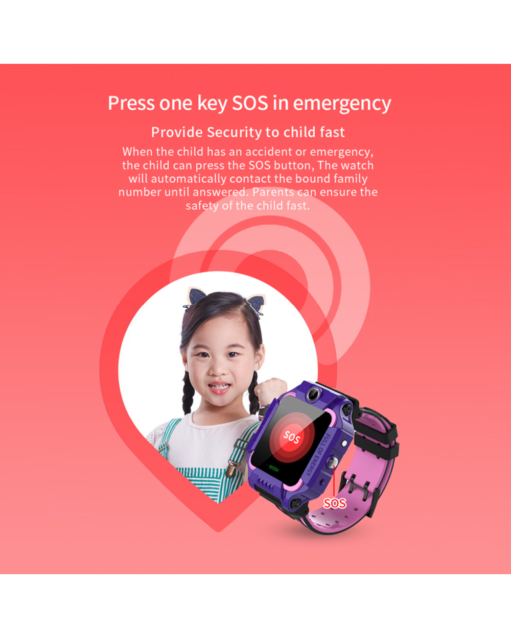 Kids Smart Watch Sim Card SOS Call Phone Smartwatch Photo Waterproof Camera Location Tracker Gift For Boys and Girl front-5