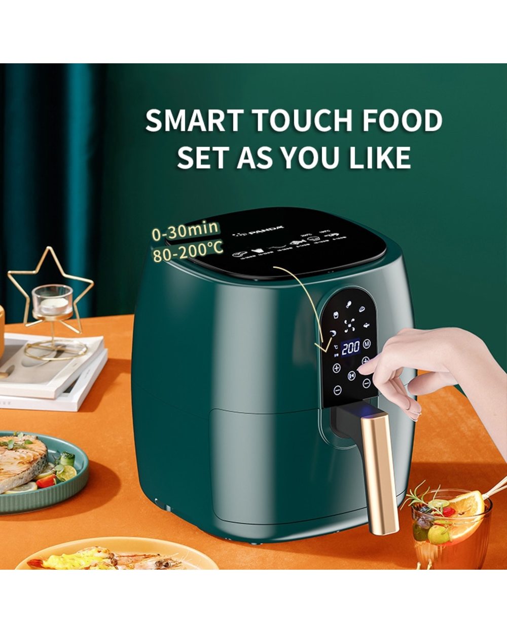 New Electric Air Fryer 2.5L 6L Large Capacity Smart Automatic Household Multi-Function Led Touchscreen Deep Fryer Witho front-1