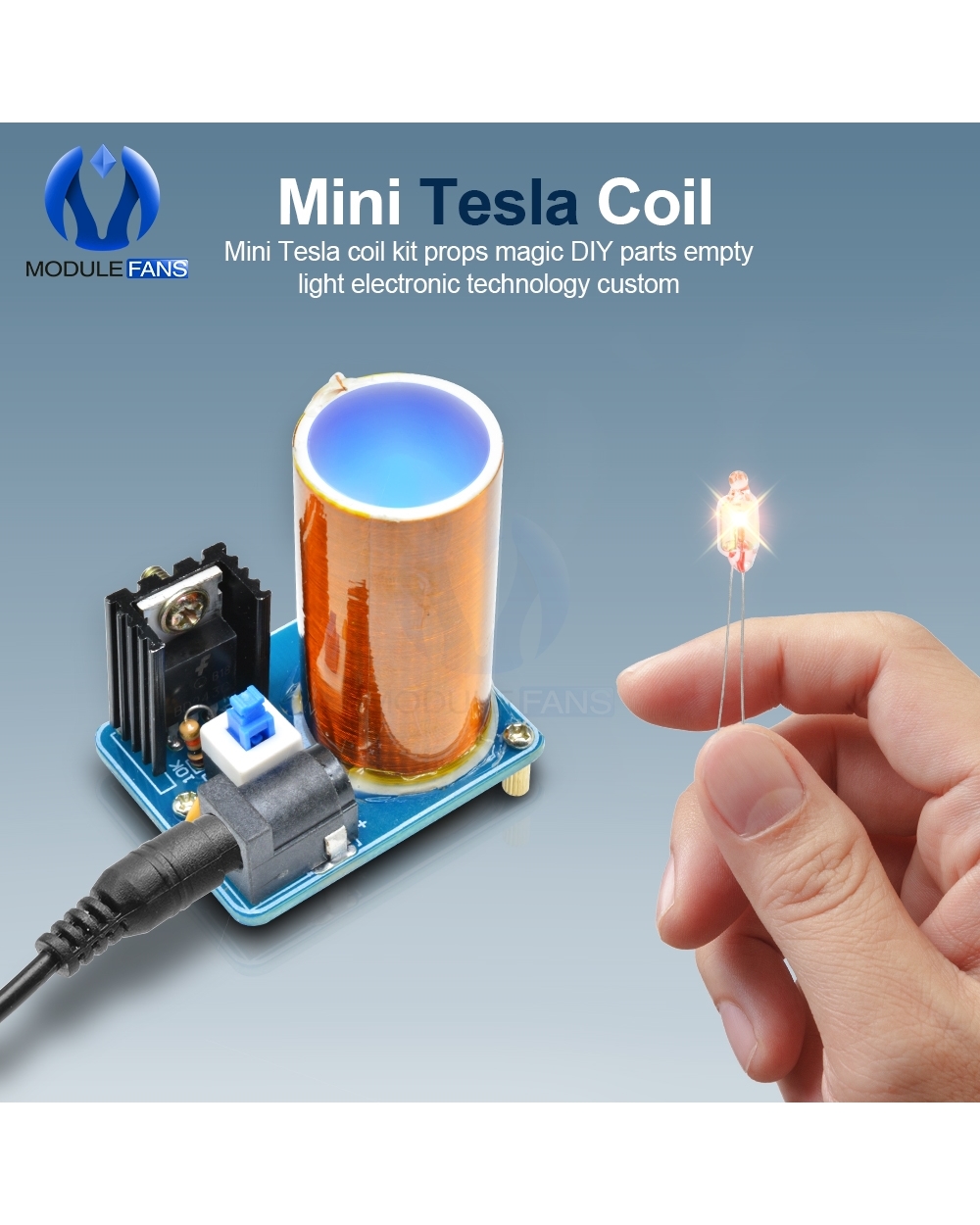 Mini Tesla Coil Diy Electronics Kit Bd243 Mini Tesla Coil Kit Diy Kit Electronics Module front-2