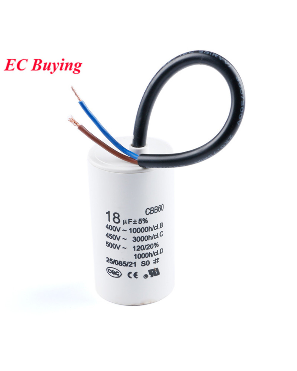 Motor Run Capacitors Cbb60 450V Ac Starting Capacitor 5% 2/4/5/6/8/10/12/14/15/16/18/20/25/30/40/45/70/80Uf For Washing front-4