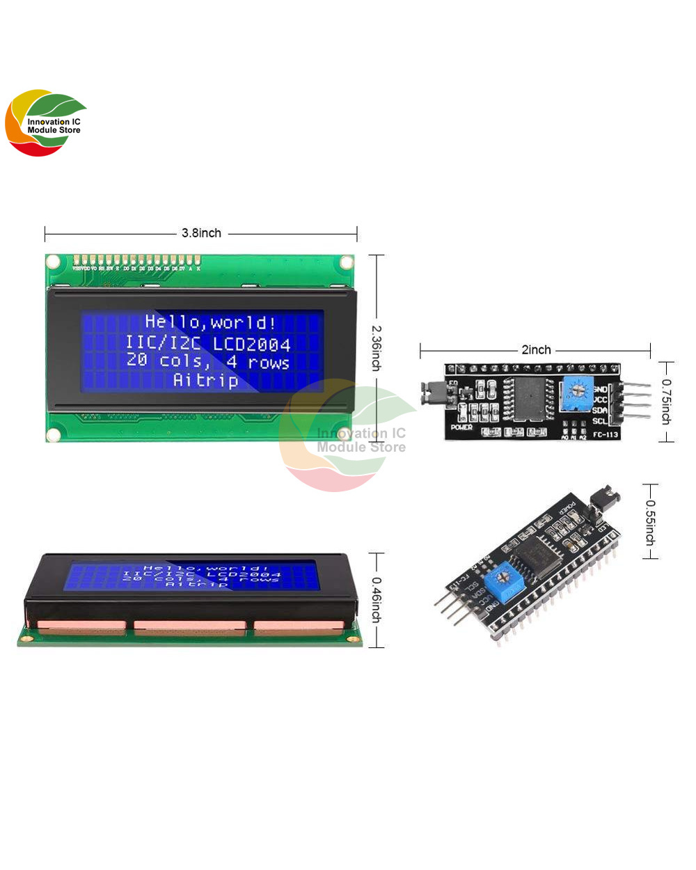 Lcd2004 Lcd Control Screen With Blue Background And White Characters Pcf8574t I2c Iic Expansion Board Support 1602Lcd 2 front-0