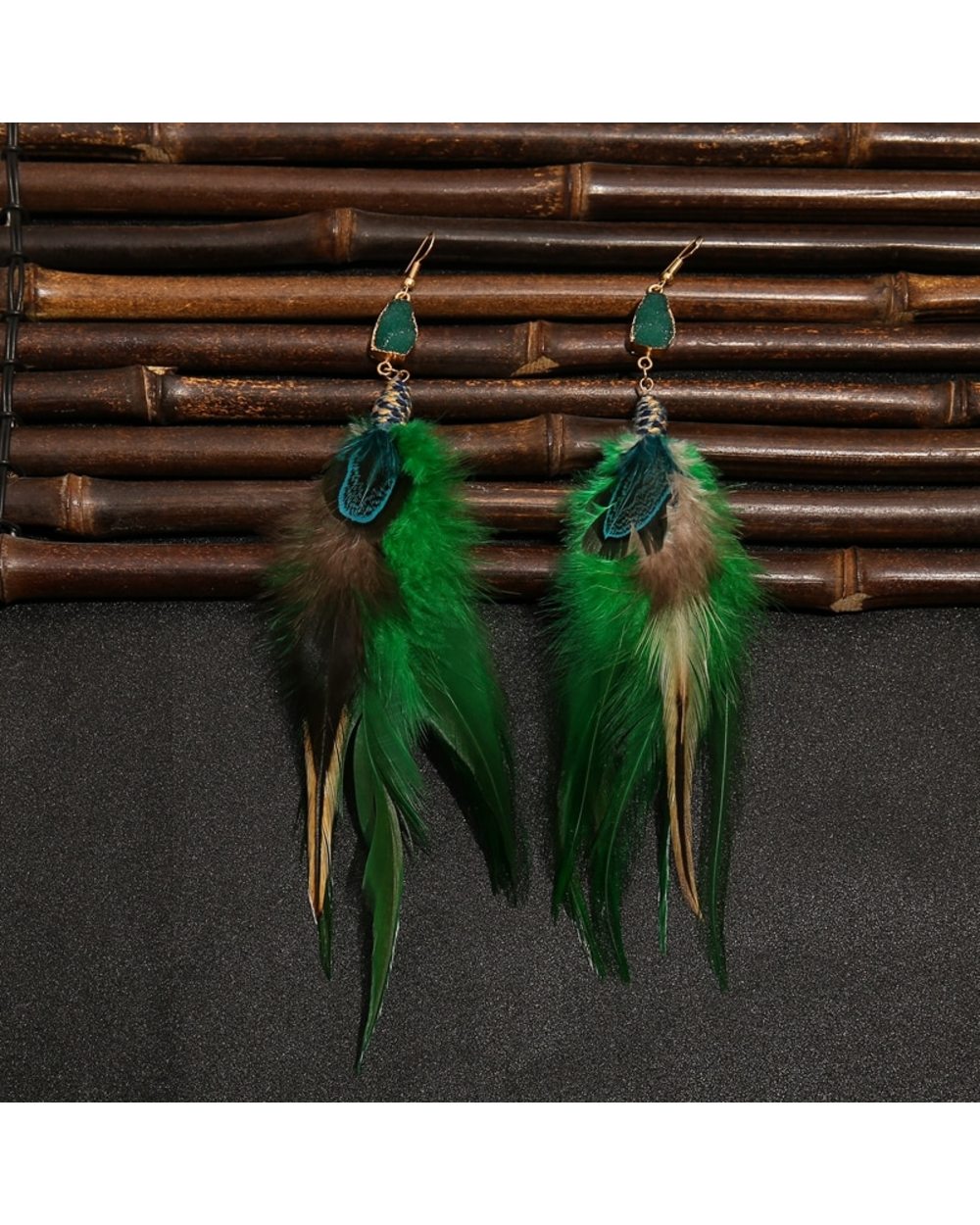 Native boho feather earringCrystal Jewel earringsearrings for womenBohemia front-4