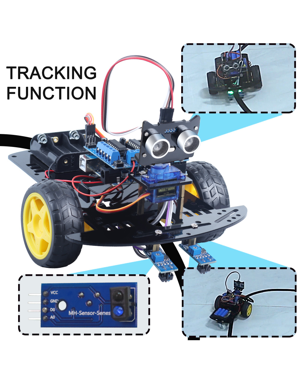 Zhiyitech Smart Car For Arduino Uno Robot Project Starter Kit Diy Electronics For Teen Kids Atmega328p Circuit Board +T front-4