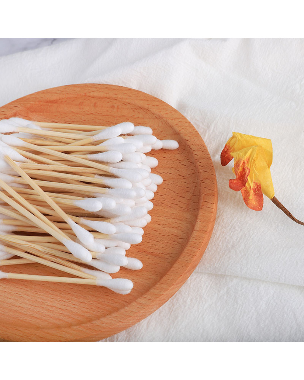 200Pc Double Head Cotton Swab Bamboo Cotton Swab Wood Sticks Disposable Buds Cotton For Beauty Makeup Nose Ears Cleaning front-5