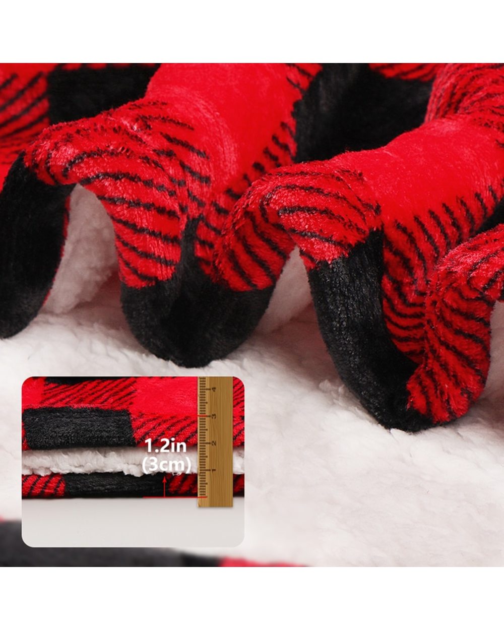 Plaid Winter Hoodies Women Thicken Oversized Hooded Sweatshirt Giant Fleece TV Blanket with Sleeves Casual Loose Warm front-5
