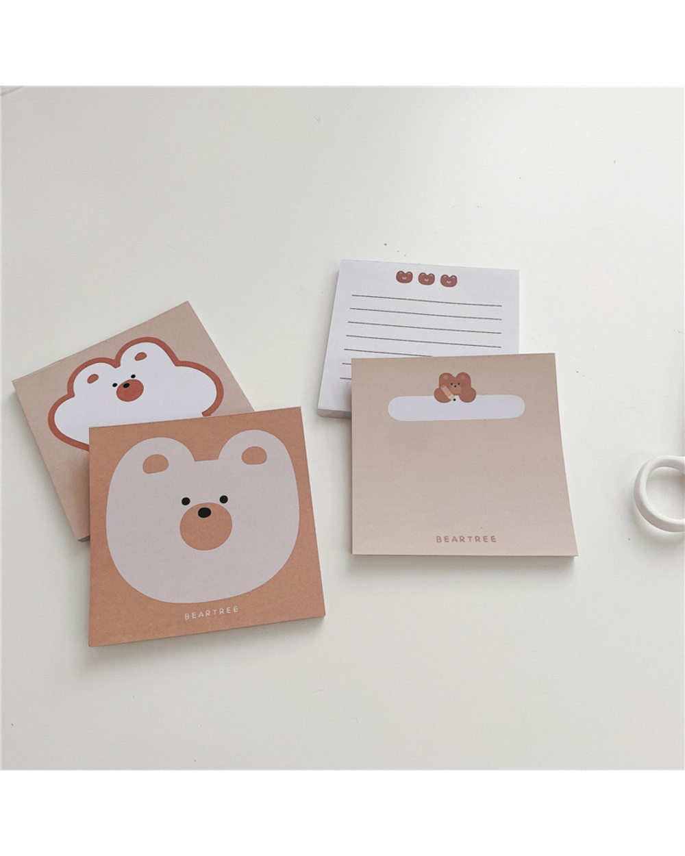 Ins Cartoon Cute Bear Khaki Memo Pad Student Mini Notepad Kawaii Stationery Office Record To Do List Message Paper 50 S front-2