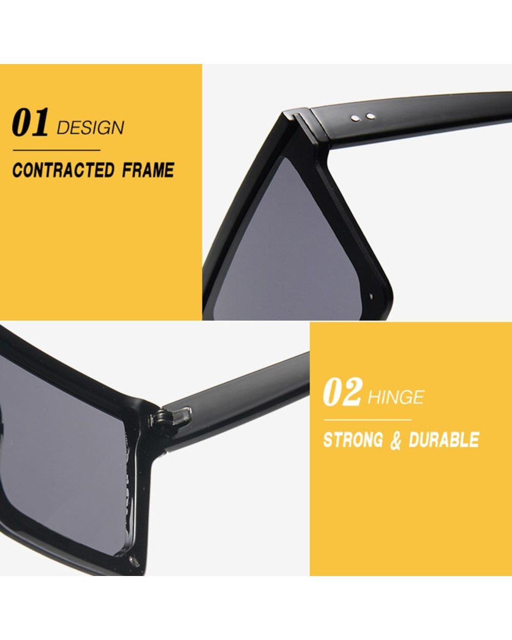 Olopky 2022 Oversized Square Sunglasses Women Vintage Big Frame Women Sun Glasses Fashion Shades For Women/Men Gafas De front-3