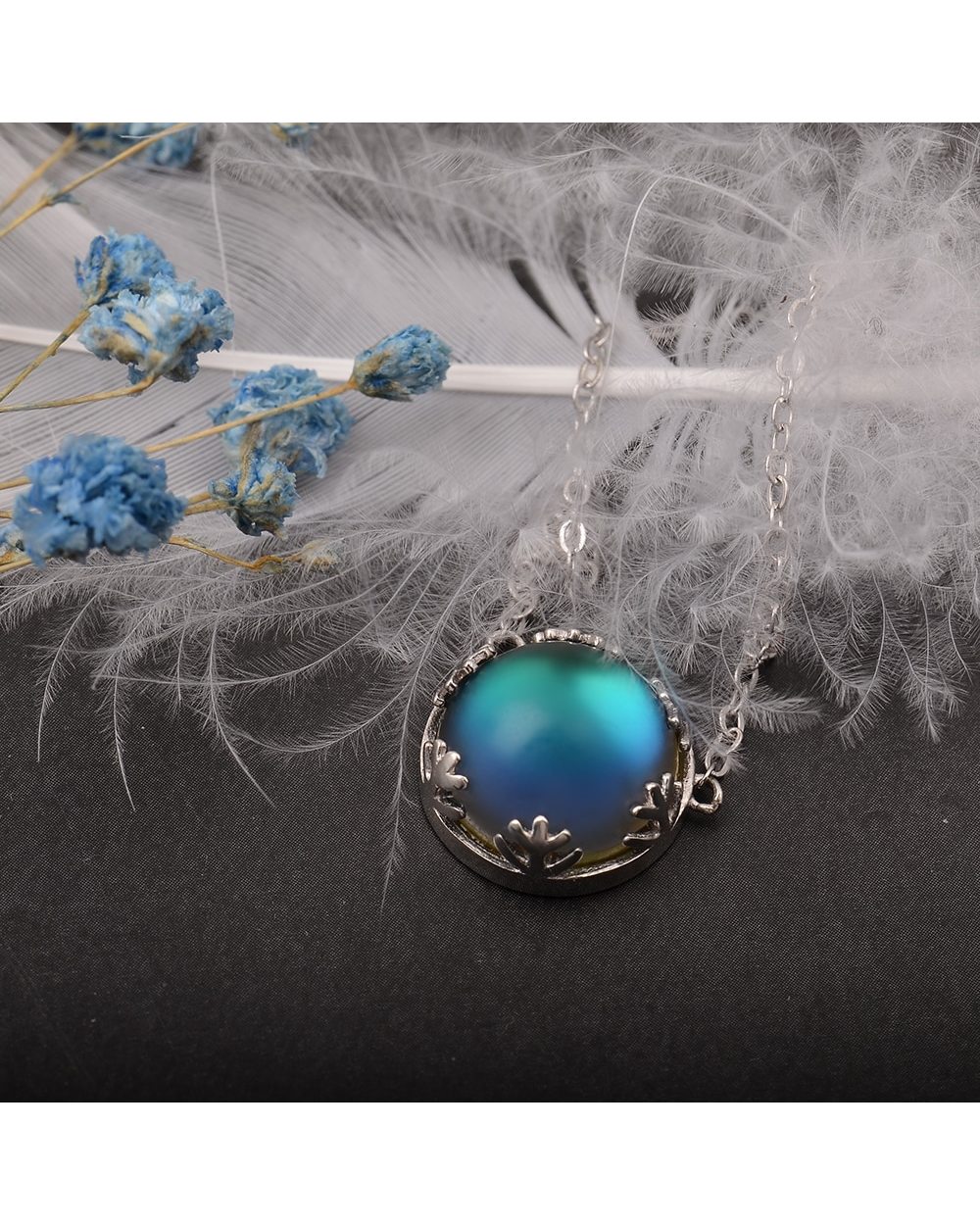 Aurora Borealis Necklace S925 Sterling Silver Elegant Romantic Gift for Women front-1