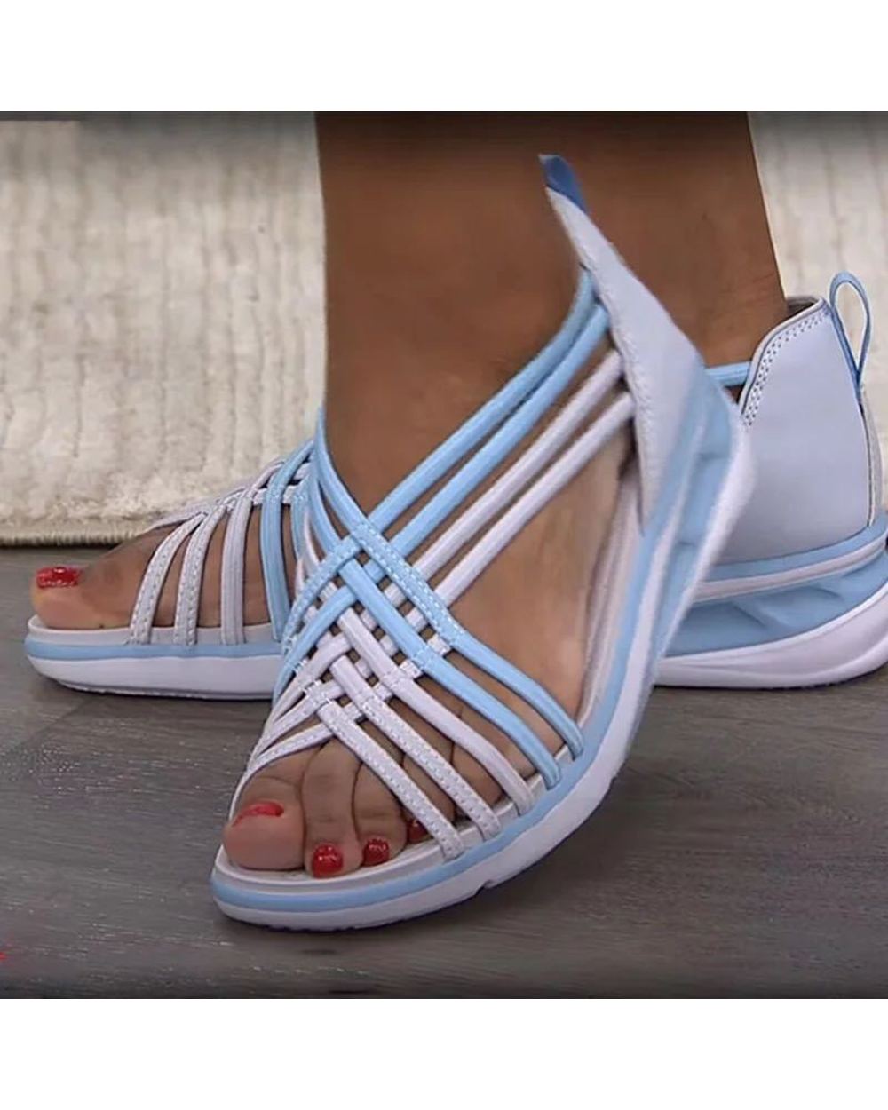 TOP TRENDING SUMMER SALE Water-Ready Elastic Sporty Step-In Sandal front-3