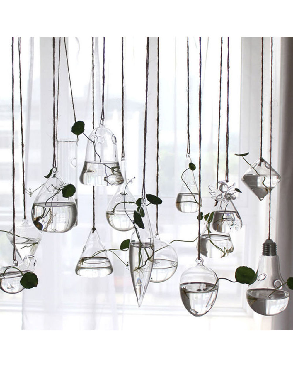 Home Garden Hanging Glass Ball Vase Flower Plant Pot Terrarium Container Party Wedding Decor Creative Hanging Decoration front-0