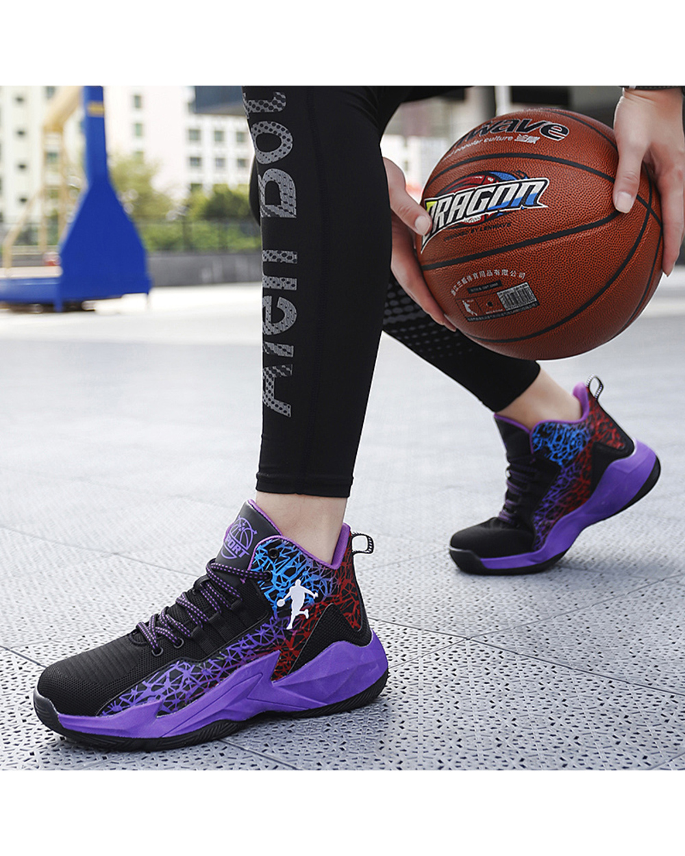 Man Basketball Shoes Breathable Anti-slip Basketball Sneakers Men Lace-up Sports Gym Ankle Boots Shoes Basket front-5