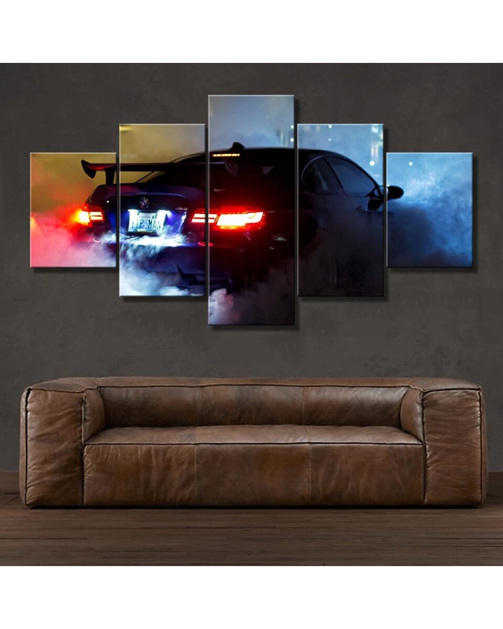 New Style Super Sports Car Picture Print Car 5 Panel Canvas Art Wall Decor front-0