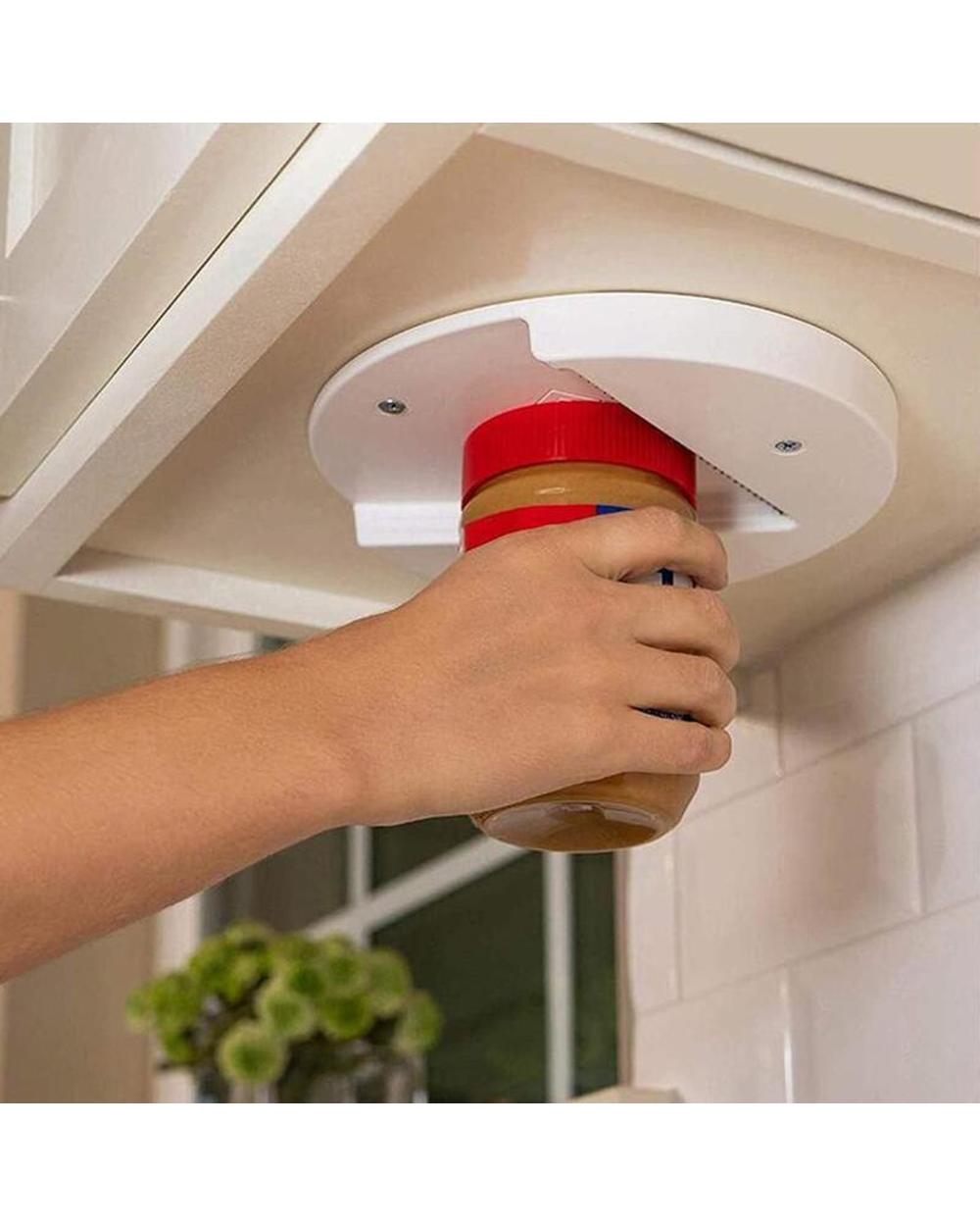 The Grip Jar Opener Under Cabinet Lid Opener Opens Any Size Type of Lid for Arthritis Weak Hands and Seniors Accessories front-1