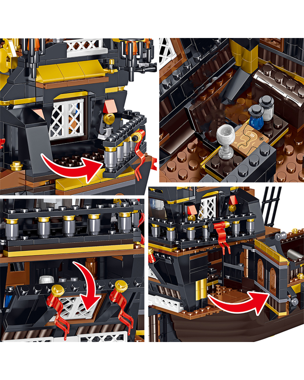 Pirate Model MOC Bricks The Eternity Pirates Ships Building Blocks Ideas Series Boat Bricks Boys Birthday Gifts front-1