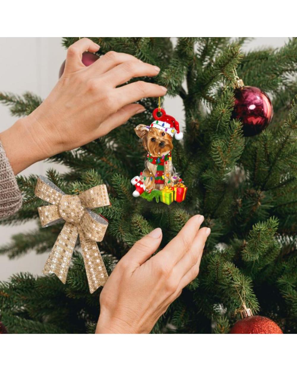 Christmas Pendant Wooden Dog Drop O front-1