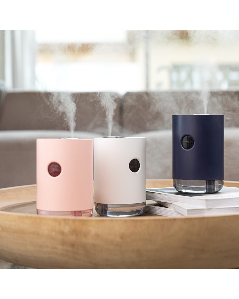 Home Air Humidifier 1L 3000Mah Portable Wireless Usb Aroma Water Mist Diffuser Battery Life Show Aromatherapy Humidific front-2