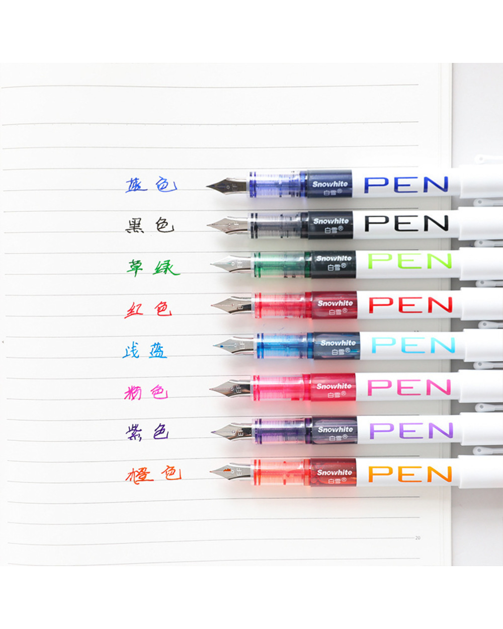 0.38/0.5Mm Fountain Pen Writing Large Ink Officeschool Supplies 8 Colors 2022 Stationery Set Kawaii Gift Fashion Ef F N front-1