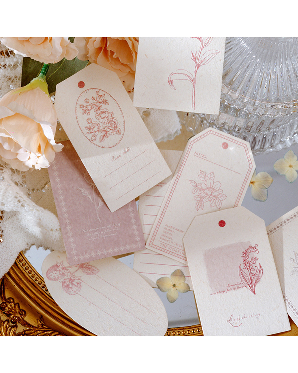 30 Pcs Herbal Paper Matchbox Material Paper Flower Memo Pad Decorative Stationery Scrapbooking Diary Album Lable Journa front-3