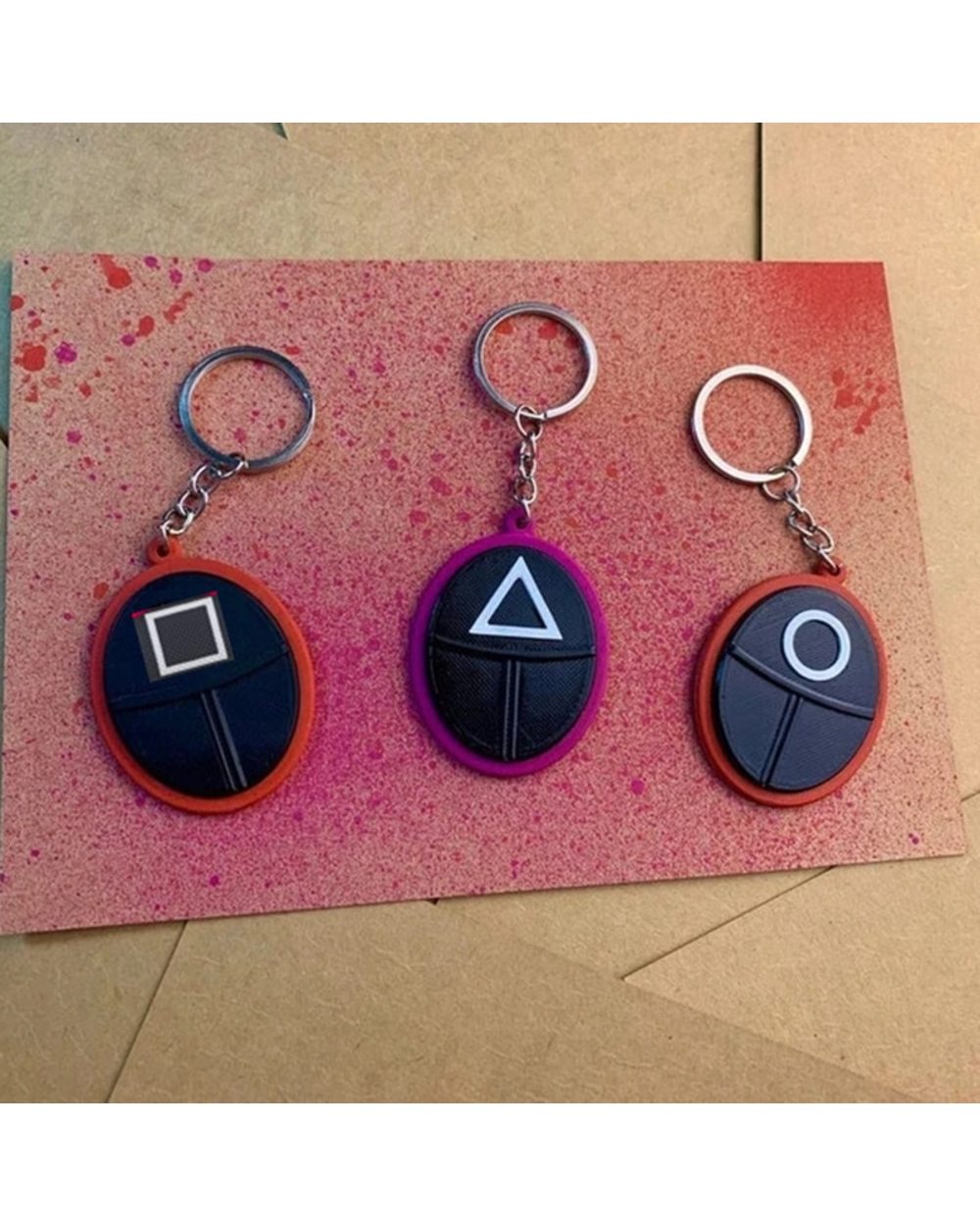 Squid Game Figures Mask Keychain Charms front-5