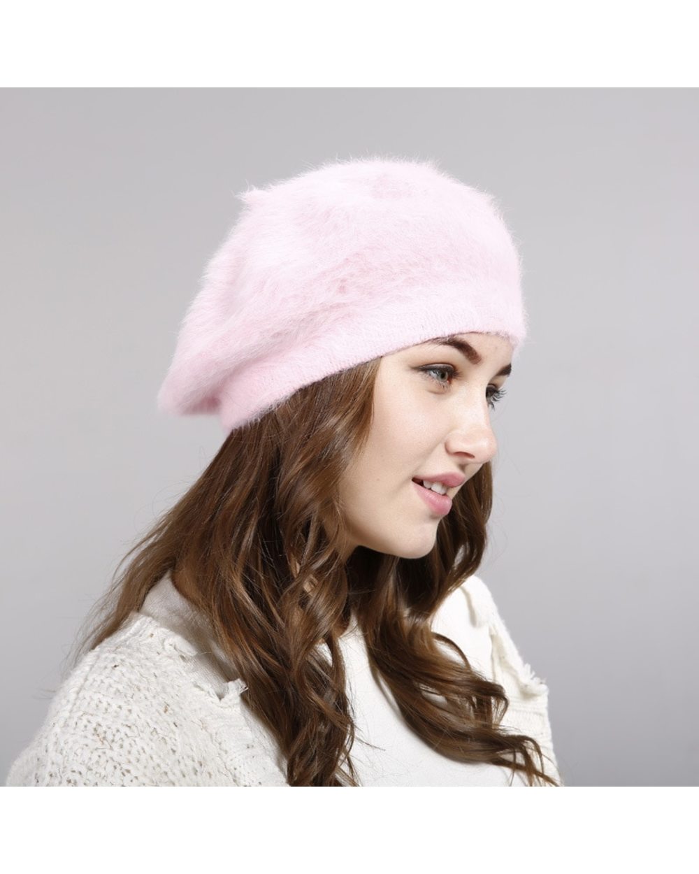 Hat Women Lady Winter Imitation Rabbit Hair Hat New Winter Wool Hat Thickened Warm Knit Hat Hats For Women Hats Cap For front-2