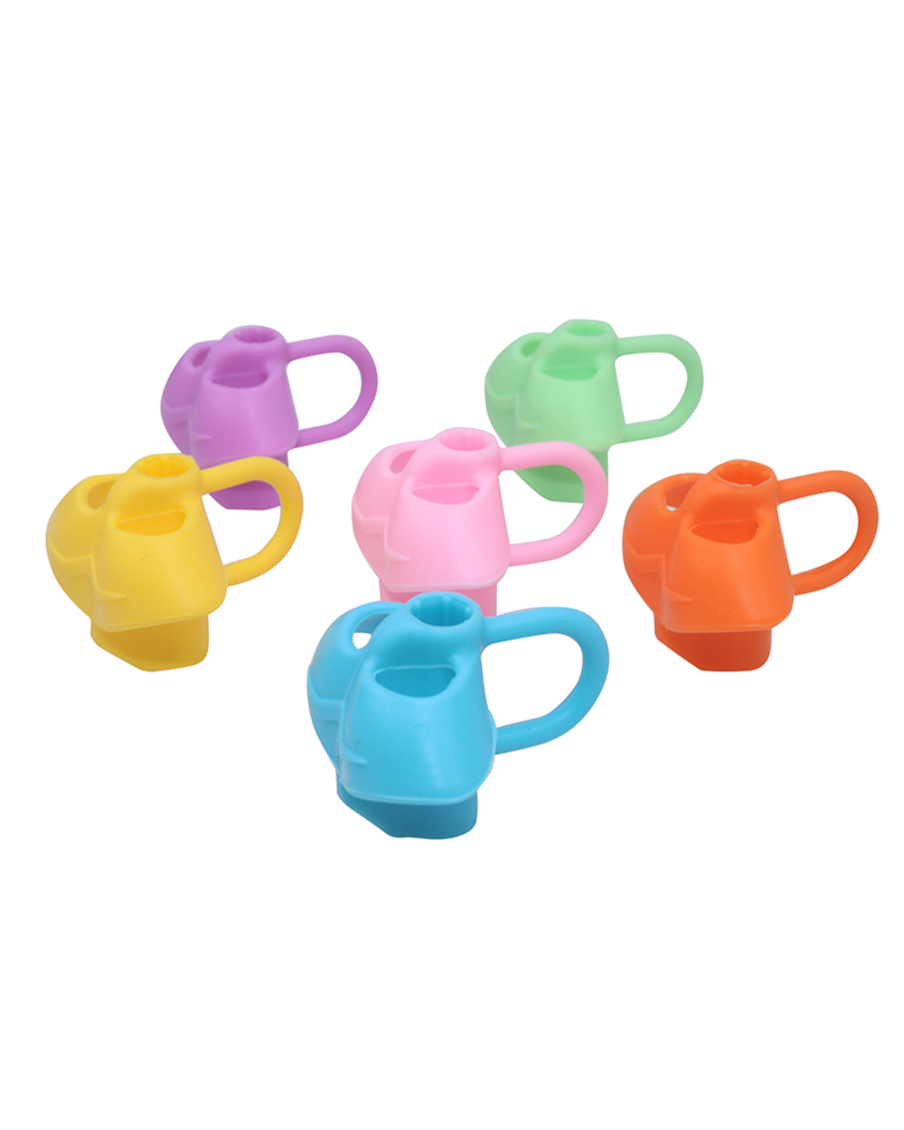 6 Pcs Pen Holder Silicone Three-Finger Pen Holder Student Writing Posture Corrector School Stationery Office Writing front-1