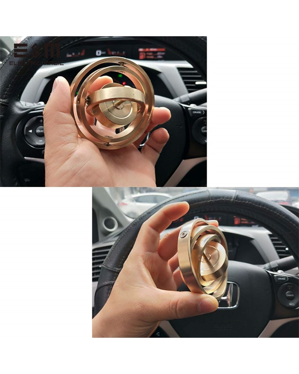 3 Axis Pure Copper Gyroscope Mechanics Inertial Guidance Systems Stabilizer Experimental Instrument Angular Momentum front-2