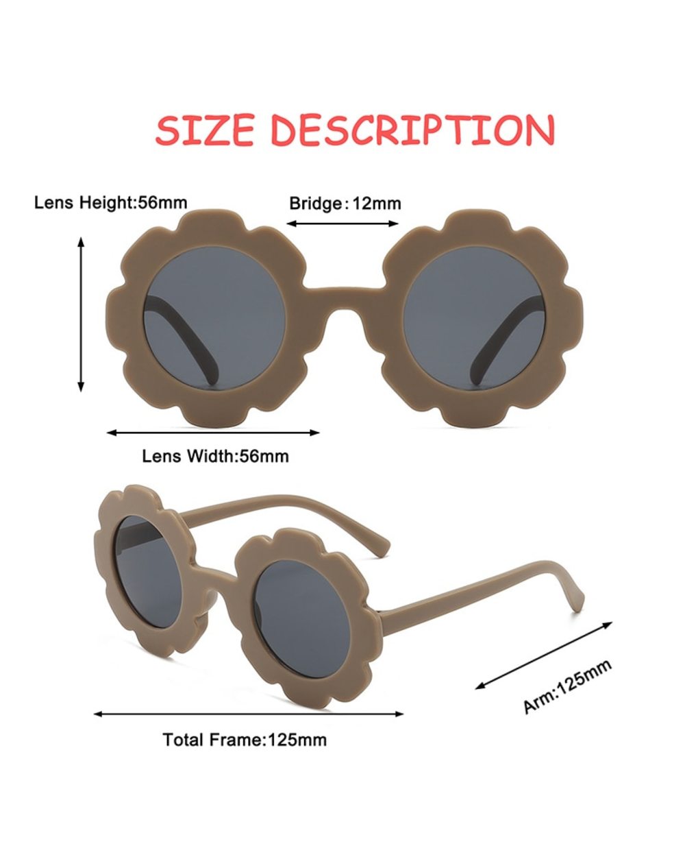 New Sun Flower Round Cute Kids Sunglasses Uv400 For Boy Girls Toddler Lovely Baby Sun Glasses Children Oculos De Sol front-4