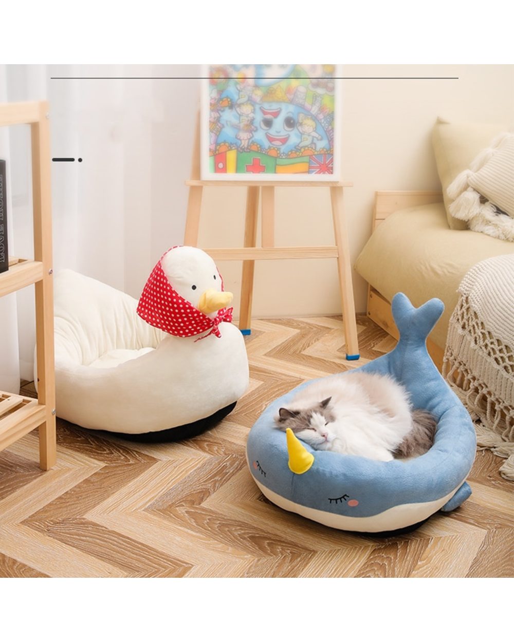 Pet Cat Dog Bed House for Cats Dog Nest Collapsible Cats Cave Cute Sleeping Mats Winter Products front-4
