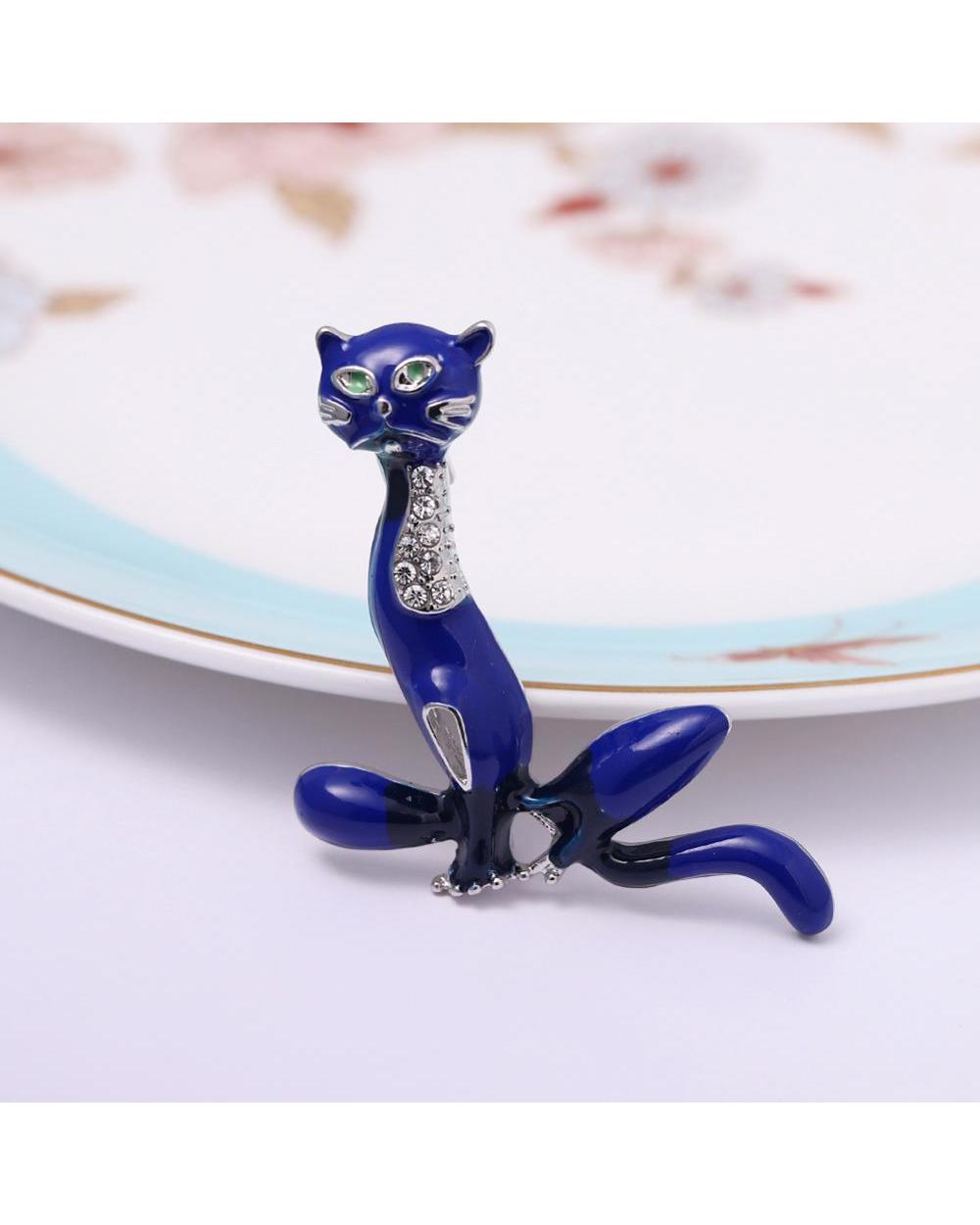 Ragdoll Cat Brooches for Women Men Lovely Alloy Rhinstone Animal Party Casual Brooch Pins Jewelry Girls Gifts front-4