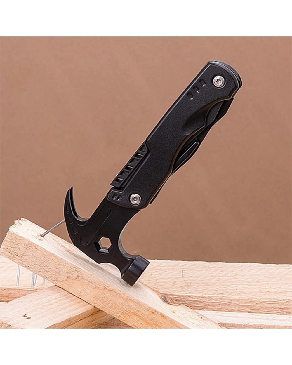 Portable MultiTool With Hammer, Screwdrivers, Nail Puller front-5