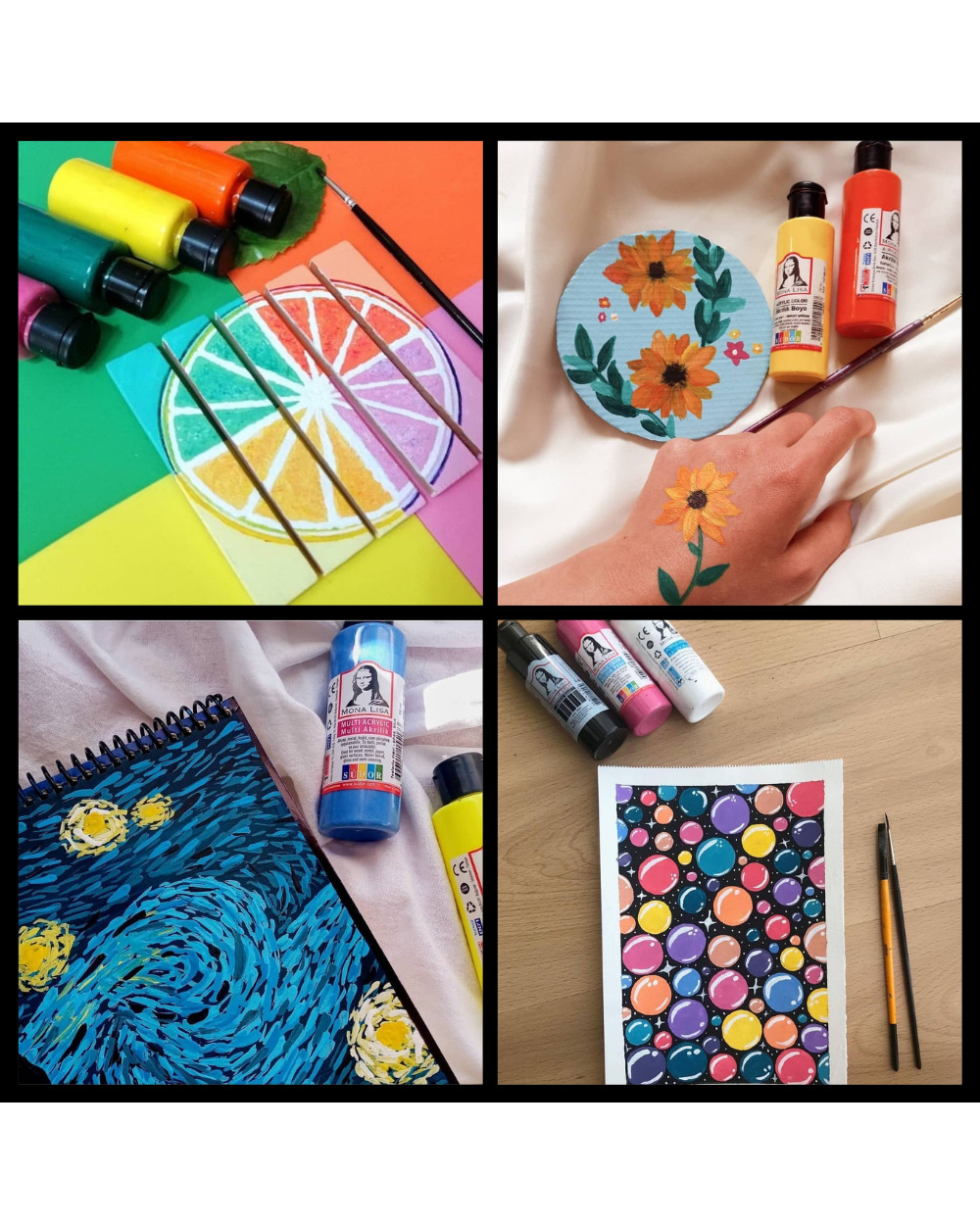 Sudor Acrylic Paint 6 Pcs Color 70 Ml Drawing Set Canvas Stone Airbrush Paper Glass Ceramic Wood Fabric Vinyl Art Surfa front-2