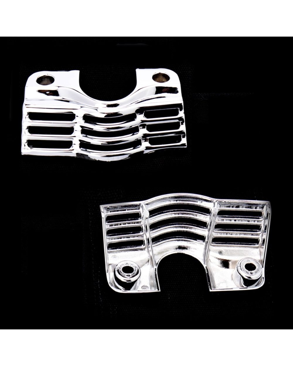 L/R Finned Slotted Head Bolt Spark Plug Covers For Harley Touring