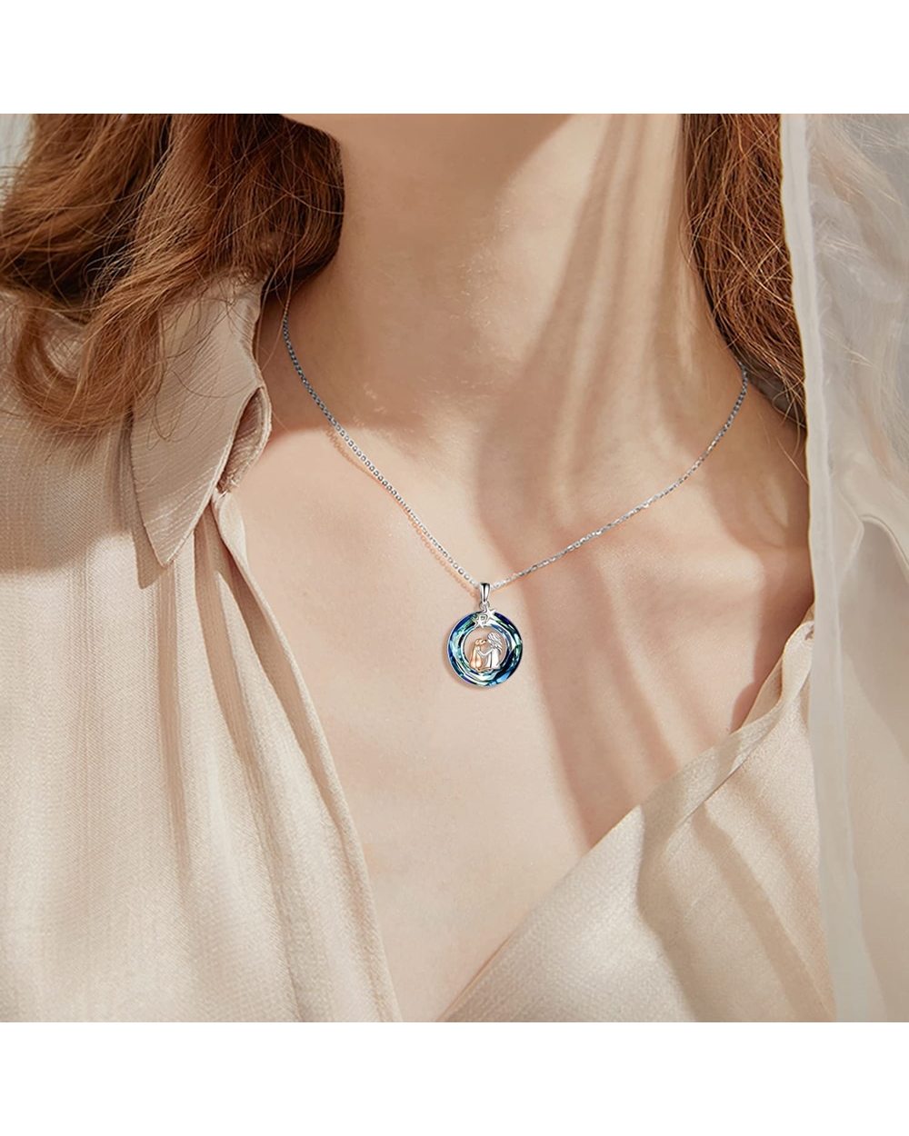 Dachshund Dog Necklace for women Dog and Girl Pendant Gifts for Dog Lover Dog Memorial Jewelry front-1