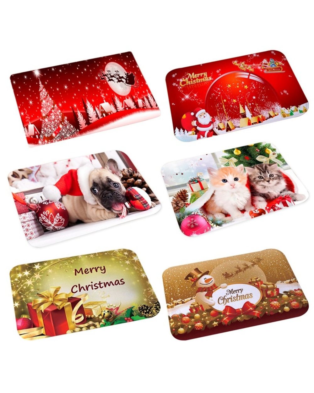 Santa Claus Snowman Bathroom Christmas Mat Christmas Decoration For Home Merry Christmas Ornaments New Year 2022 front-2