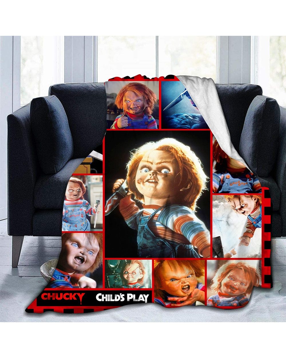 Blanket Horror Mysterious Character Soft Plush Throw Blanket Lightweight Fleece Blankets front-2